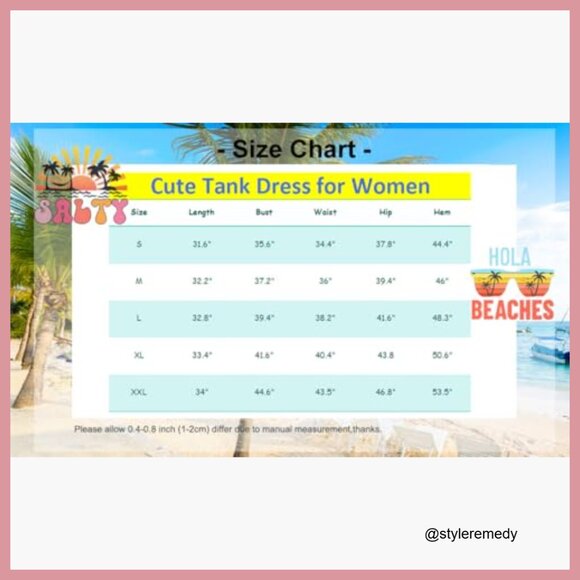 Cotton Blend Sleeveless Graphic Tank Dress Casual Summer Beach - Picture 6 of 7